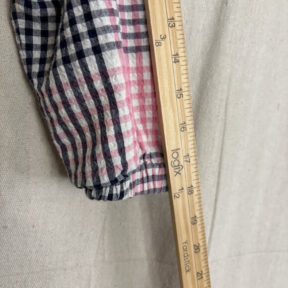 Free Assembly Women Seersucker Plaid Cropped Hoodie‎ Top Size L Colorful Preppy - Picture 5 of 8